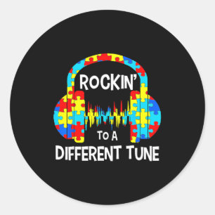 Autism Game - Rocking To A Different Tune For Game Classic Round Sticker
