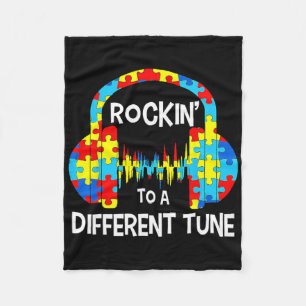 Autism Game - Rocking To A Different Tune For Game Fleece Blanket