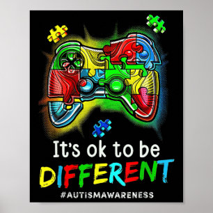 Autism Gamer Men Kids Boys Poster