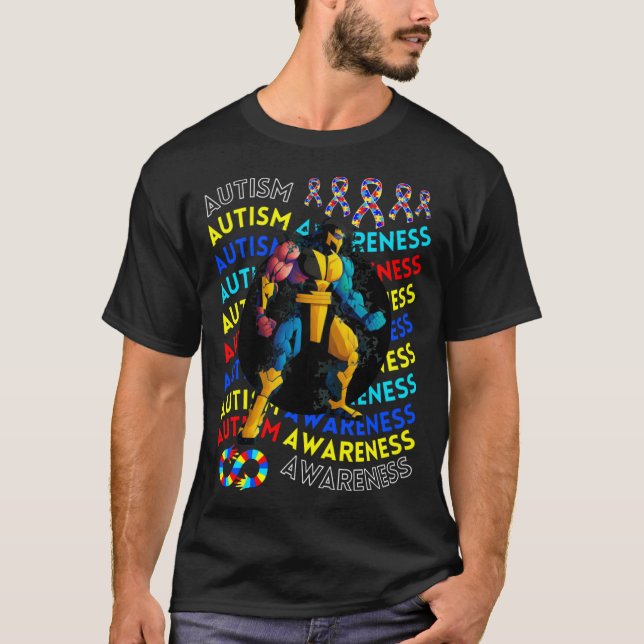 Autism Gamer Navigating Autism Autism Mom Dad Gami T-Shirt (Front)