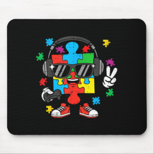 Autism gamer puzzle headphone awareness gaming boy mouse mat