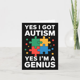 Autism Genius Puzzle Piece Neurodiversity Card