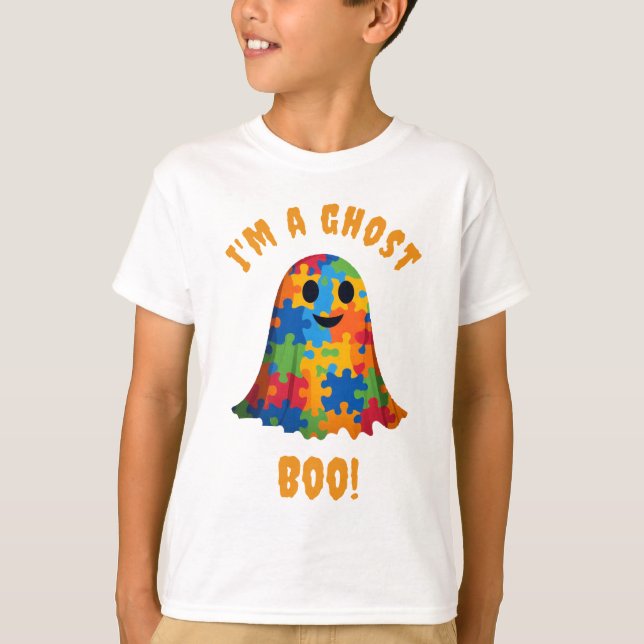 Autism ghost alternative Halloween costume.  T-Shirt (Front)