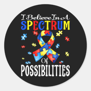 Autism Gift With Quote For Mental Health Spectrum  Classic Round Sticker