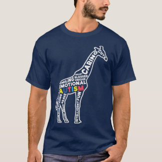 Autism Giraffe Autism Awareness Support T-Shirt