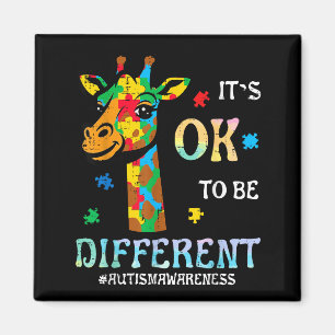 Autism giraffe to be different awareness kids men magnet