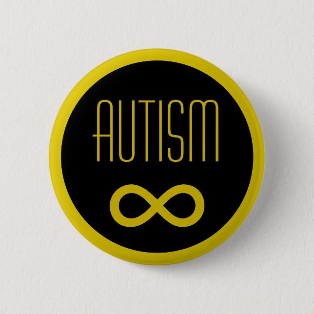 Autism golden infinity 6 cm round badge (Front)