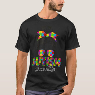 Autism Gram Messy Bun Puzzle Sunglasses Bandanna M T-Shirt