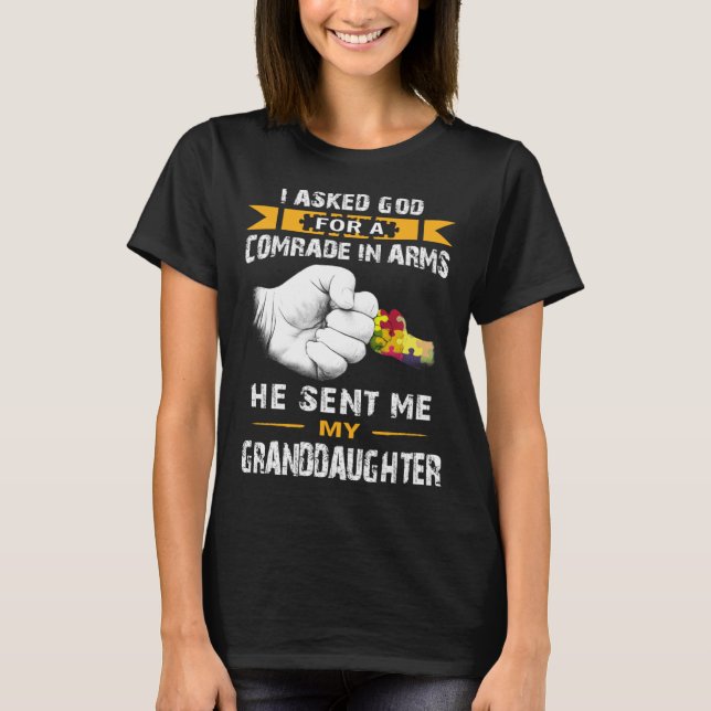 Autism GrandDaughter Autism Awareness Men Women Gr T-Shirt (Front)
