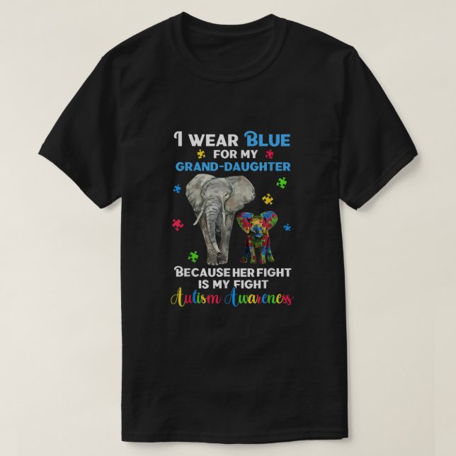 Autism Granddaughter Grandpa Grandma Shirt Autisti (Design Front)