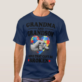 Autism Grandma And Grandson A Bond That Cant Be Br T-Shirt
