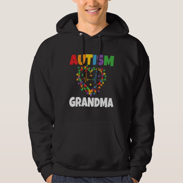 Autism Grandma Autism Awareness April Hoodie (Front)