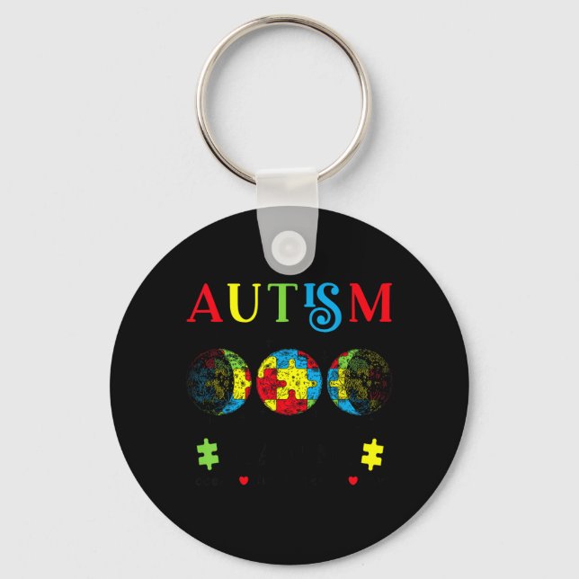 Autism Grandma Awareness Month Day Accept Key Ring (Front)