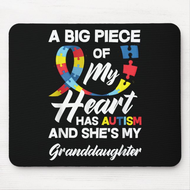 Autism Grandma _ Grandpa Autistic Granddaughter Au Mouse Mat (Front)