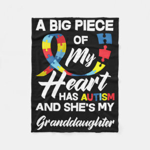 Autism Grandma Grandpa Autistic Granddaughter Auti Fleece Blanket