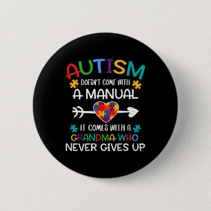 Autism Grandma Love Autistic Kids Autism Awareness 6 Cm Round Badge