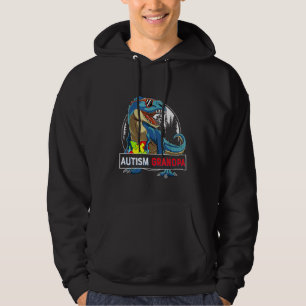 Autism Grandpa Dinosaur Puzzle Piece Autism Awaren Hoodie