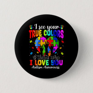 Autism Hand I See Your True Colours Awareness Wome 6 Cm Round Badge
