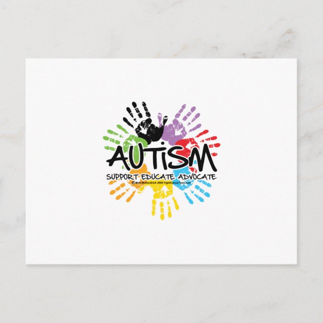 Autism Handprint Postcard (Front)
