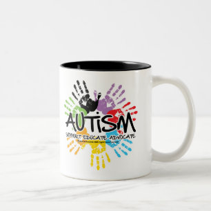 Autism Handprint Two-Tone Coffee Mug