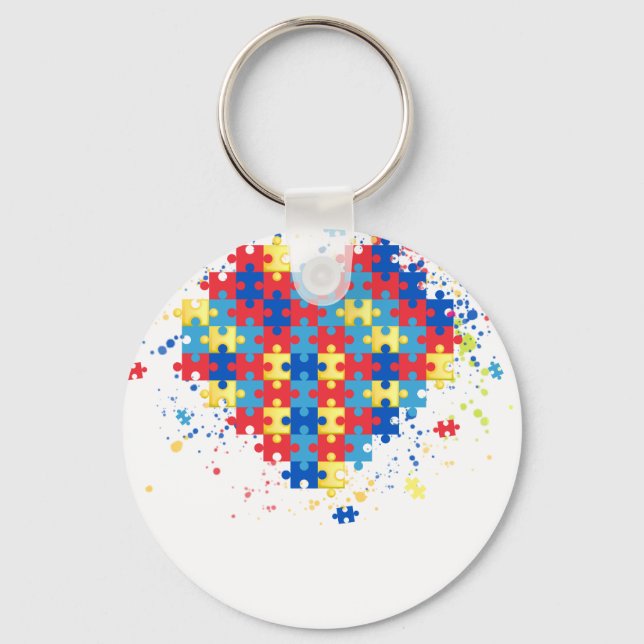 autism hear key ring (Front)
