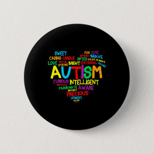 Autism Heart Autism Awareness Proud Autism Mum Gif 6 Cm Round Badge