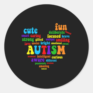 Autism Heart Autism Awareness Proud Autism Mum Gif Classic Round Sticker