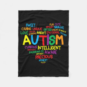 Autism Heart Autism Awareness proud Autism Mum Gif Fleece Blanket