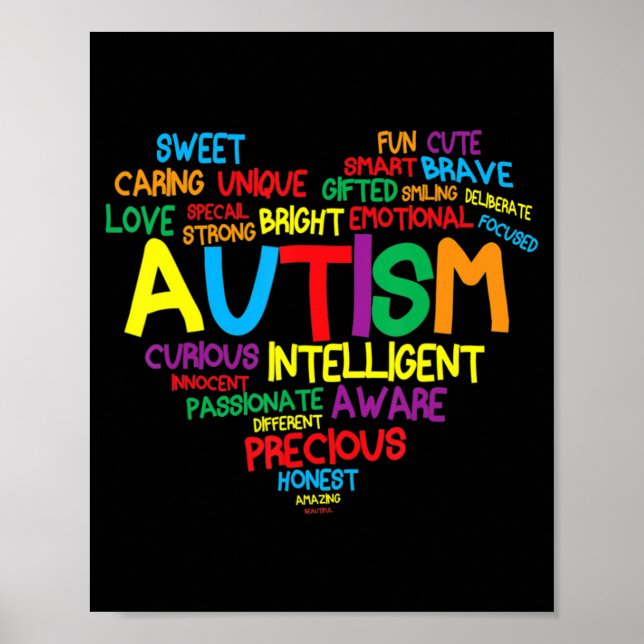 Autism Heart Autism Awareness proud Autism Mum Gif Poster (Front)