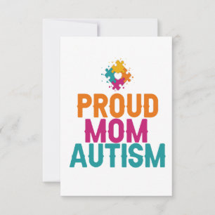 Autism Heart Autism Awareness proud Autism Mum Thank You Card
