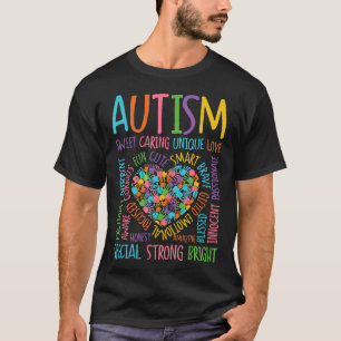 Autism-Heart Autism Awareness Puzzle-Description T-Shirt