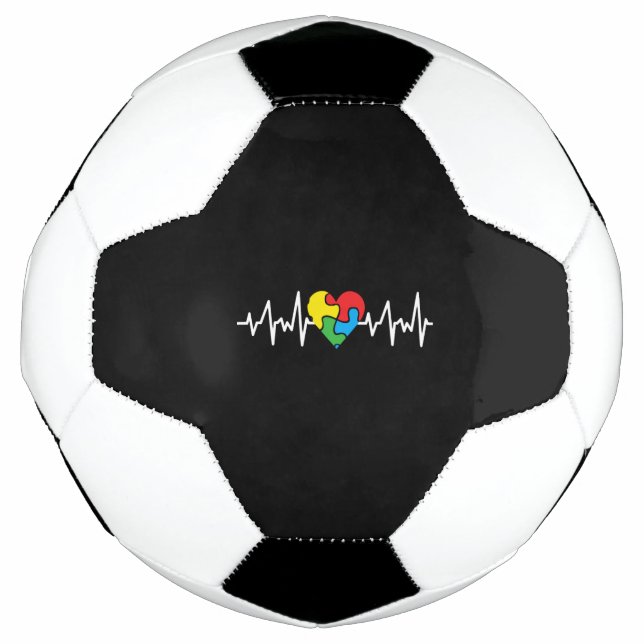 Autism Heart Beat Autism Awareness Day Football (Front)