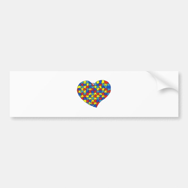 Autism Heart Bumper Sticker (Front)