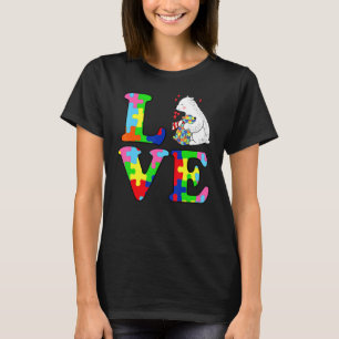 Autism Heart Love Autism Valentine's Day Puzzle Pi T-Shirt