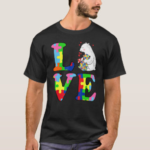 Autism Heart Love Autism Valentine's Day Puzzle Pi T-Shirt