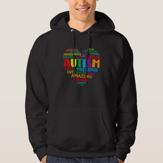 Autism Heart Proud Autism Awareness Support Month  Hoodie (Front)