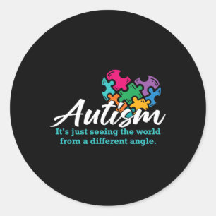 Autism Heart Puzzle Awareness Autistic Support Rib Classic Round Sticker