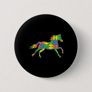 Autism Horse Disabilities Month Disabilities Aware 6 Cm Round Badge