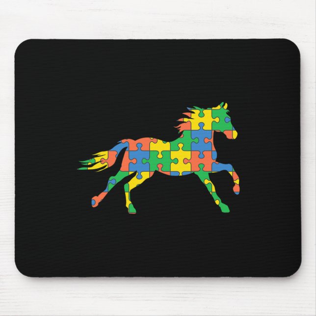 Autism Horse Disabilities Month Disabilities Aware Mouse Mat (Front)