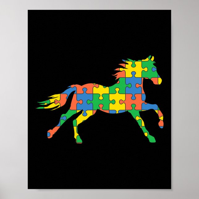 Autism Horse Disabilities Month Disabilities Aware Poster (Front)