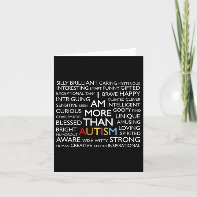 Autism I Am More Than Autism  Card (Front)