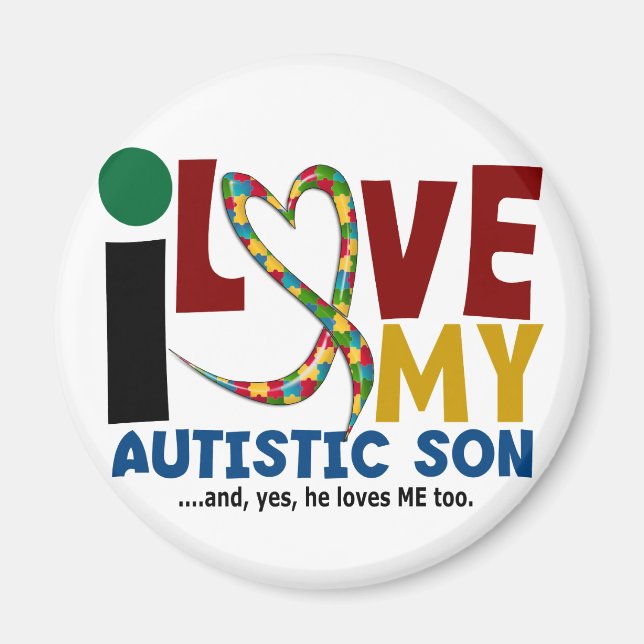 AUTISM I Love My Autistic Son 2 Magnet (Front)