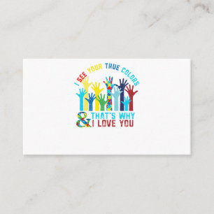 Autism I See Your True Colours Autism Awareness Business Card