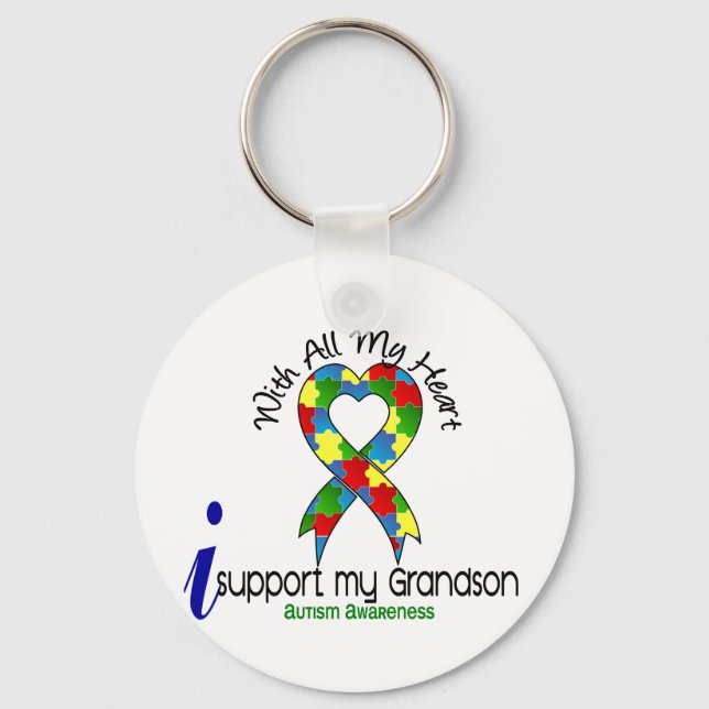Autism I Support My Grandson Key Ring (Front)