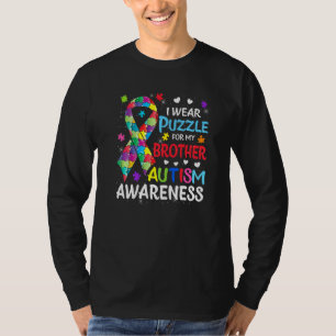 Autism I Wear Puzzle For My Cute Brother Autism Aw T-Shirt