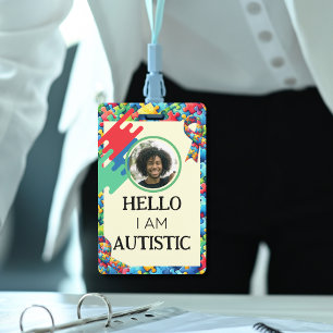 Autism ID Child or Adult Medical Alert Badge ID Badge