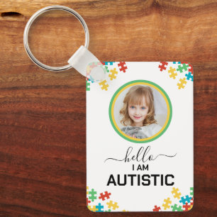 Autism ID Child or Adult Medical Alert Badge Key Ring