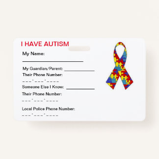 Autism ID Tag ID Badge