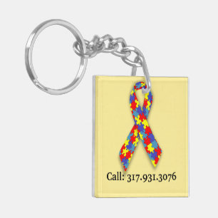Autism ID Tag Sometimes I Run Keychain