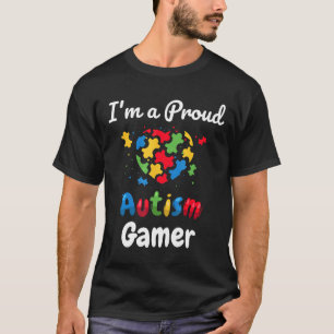 Autism-Im A Proud Autism Gamer Kids Youth Heart Gi T-Shirt